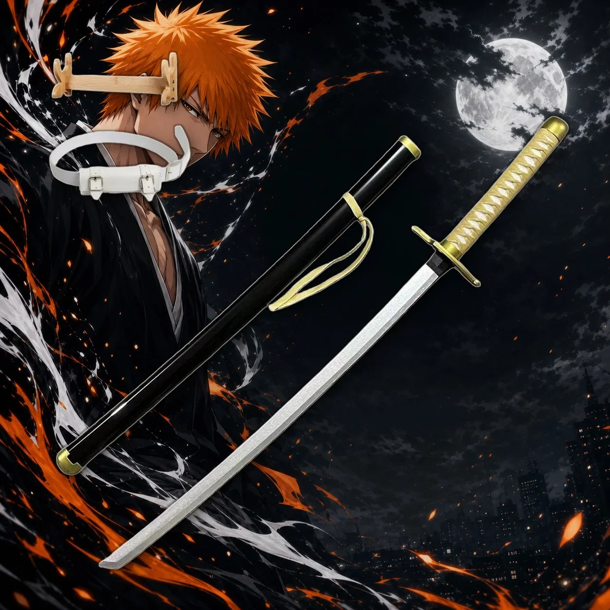 Cosplay Prop Display - 40 Inch Bleach Ichigo Yellow Katana
