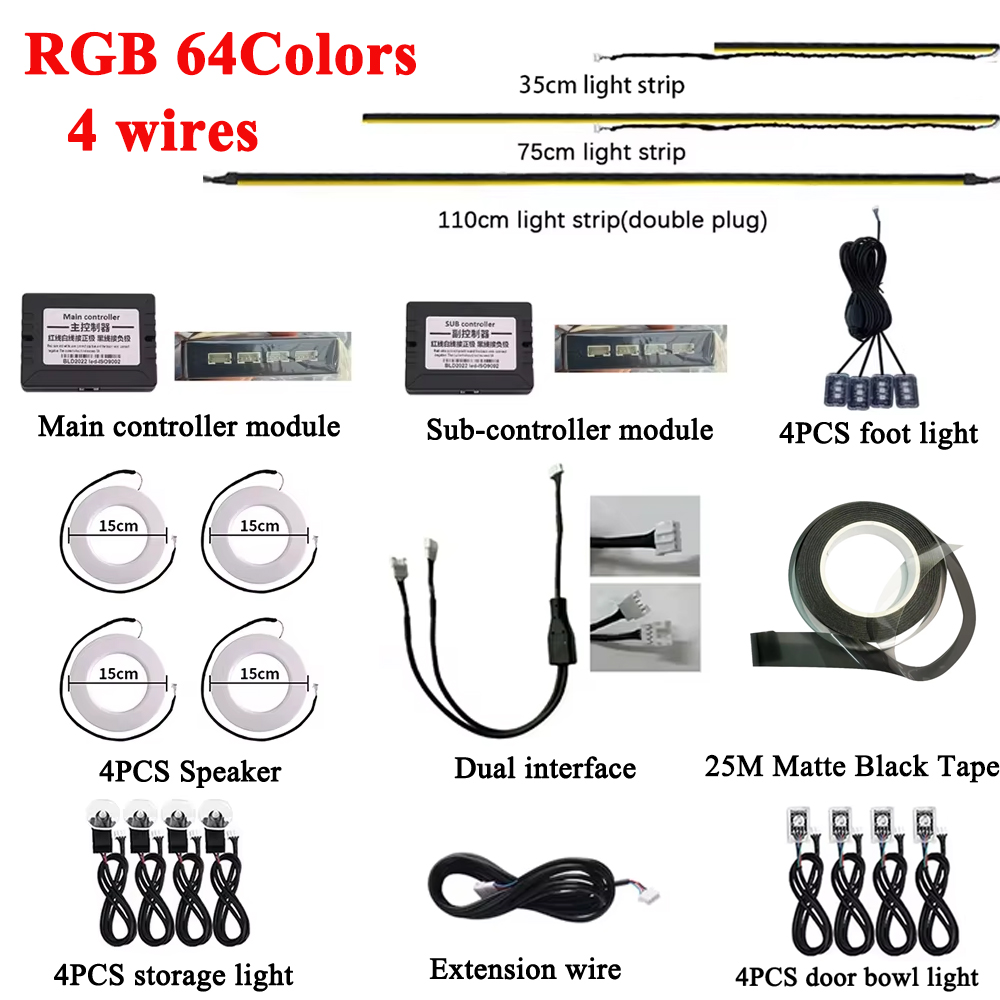 RGB 64 Colors LED Car Ambient  - Led El Wire avaliação e preço