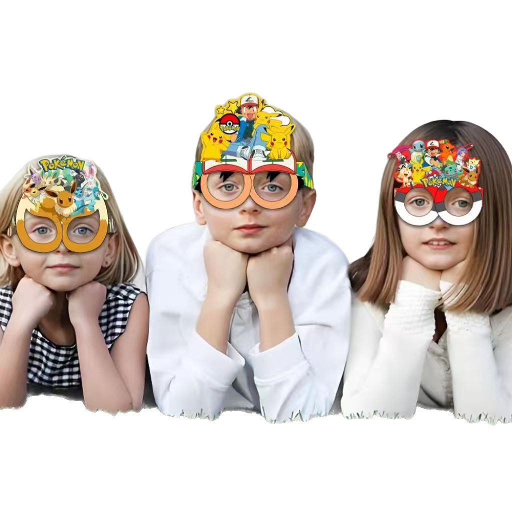 Pokémon-themed paper glasses.  - Cosplay Props avaliação e preço