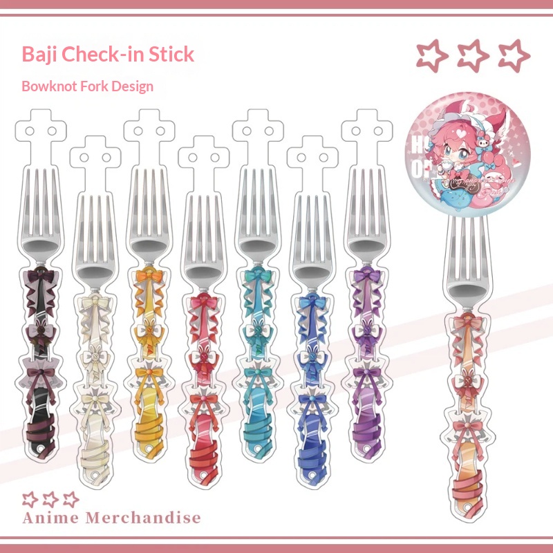 Anime Acrylic Bowknot Fork Sha - Cosplay Prop Display avaliação e preço