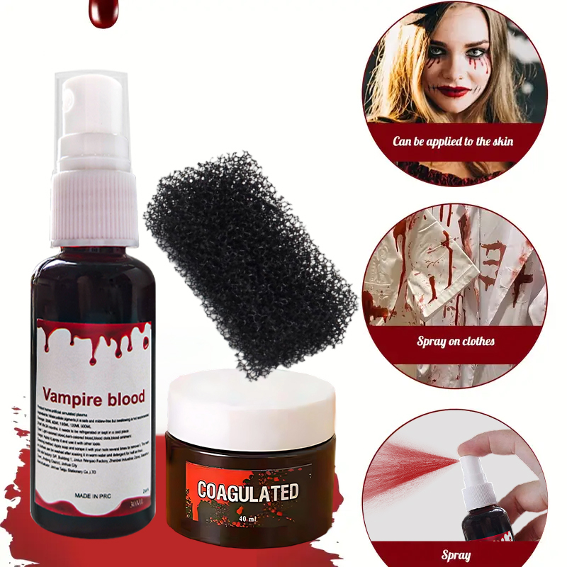 Halloween Fake Blood Makeup Ki - Body Paint Sfx avaliação e preço
