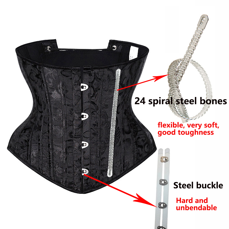 Underbust White Black Corset W - Boning Corset Steel avaliação e preço