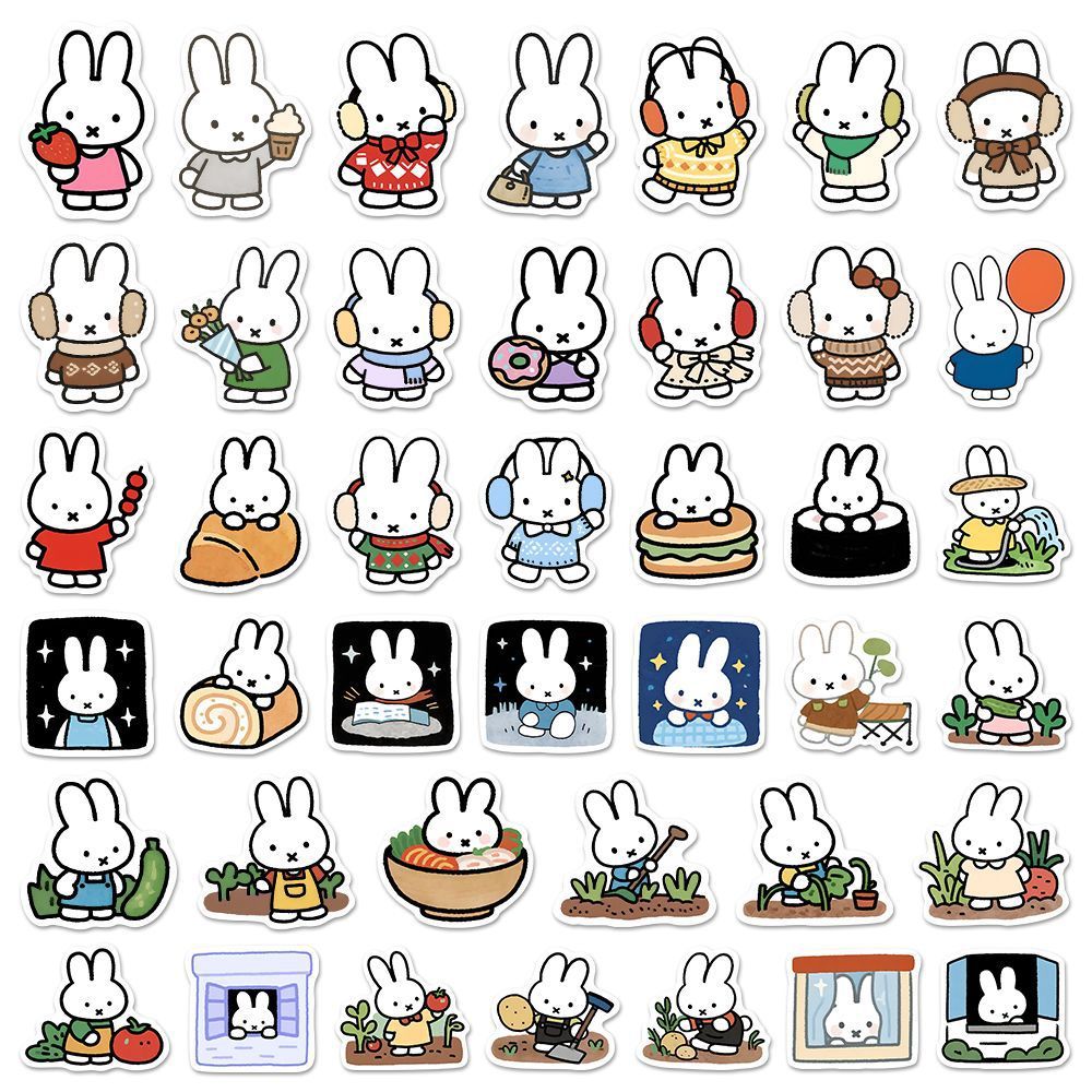 80PCS Kawaii Miffy Cute Sticke - Cosplay Floating Prop avaliação e preço
