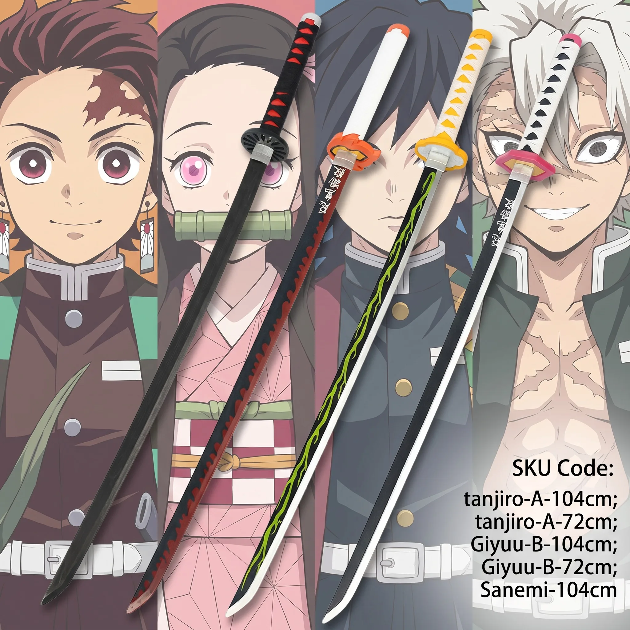 72 104cm Demon Slayer Katana T - Cosplay Prop Display avaliação e preço