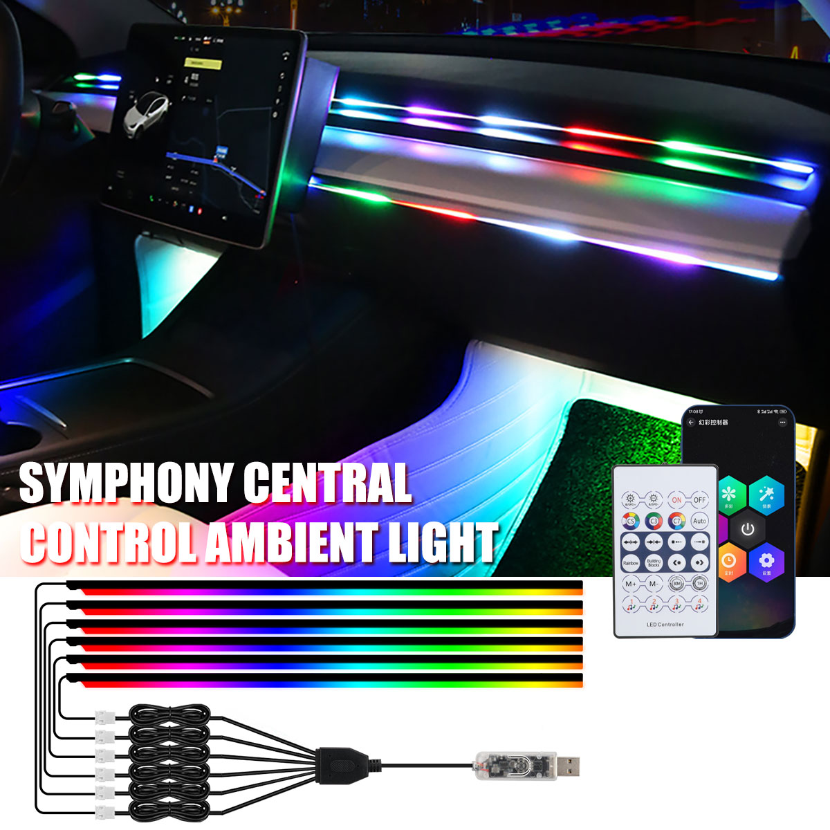 KEVANLY Car Ambient Lights 10  - Led El Wire avaliação e preço