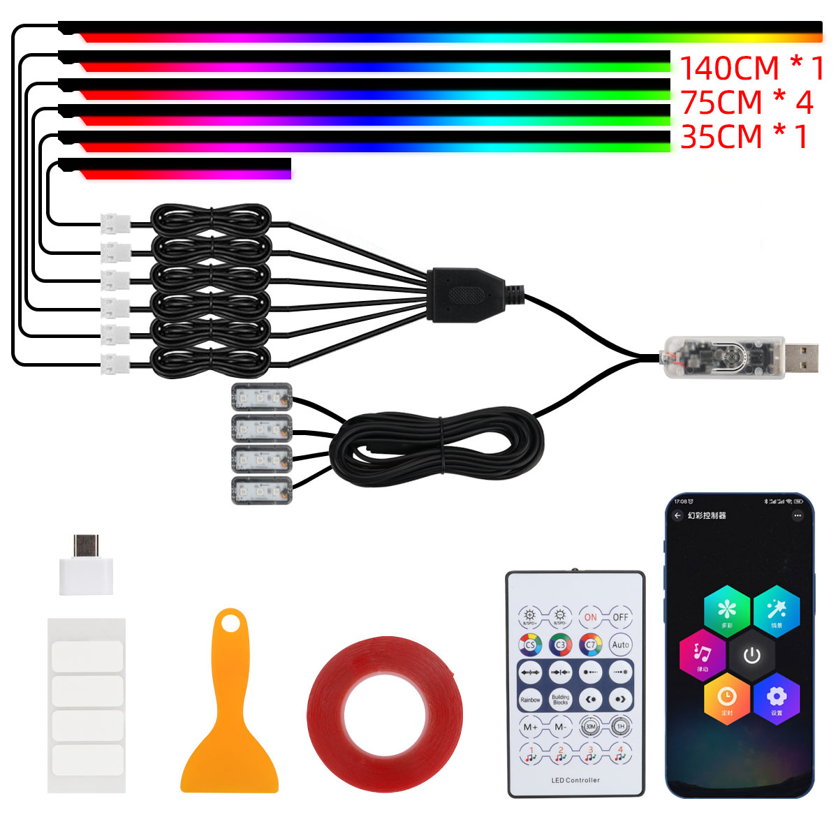 KEVANLY Car Ambient Lights 10  - Led El Wire avaliação e preço