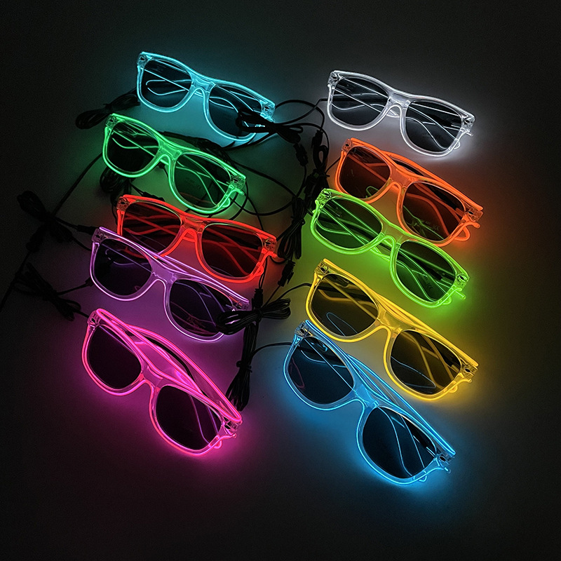 1Pcs Led Glasses Neon Glow Sun - Led El Wire avaliação e preço