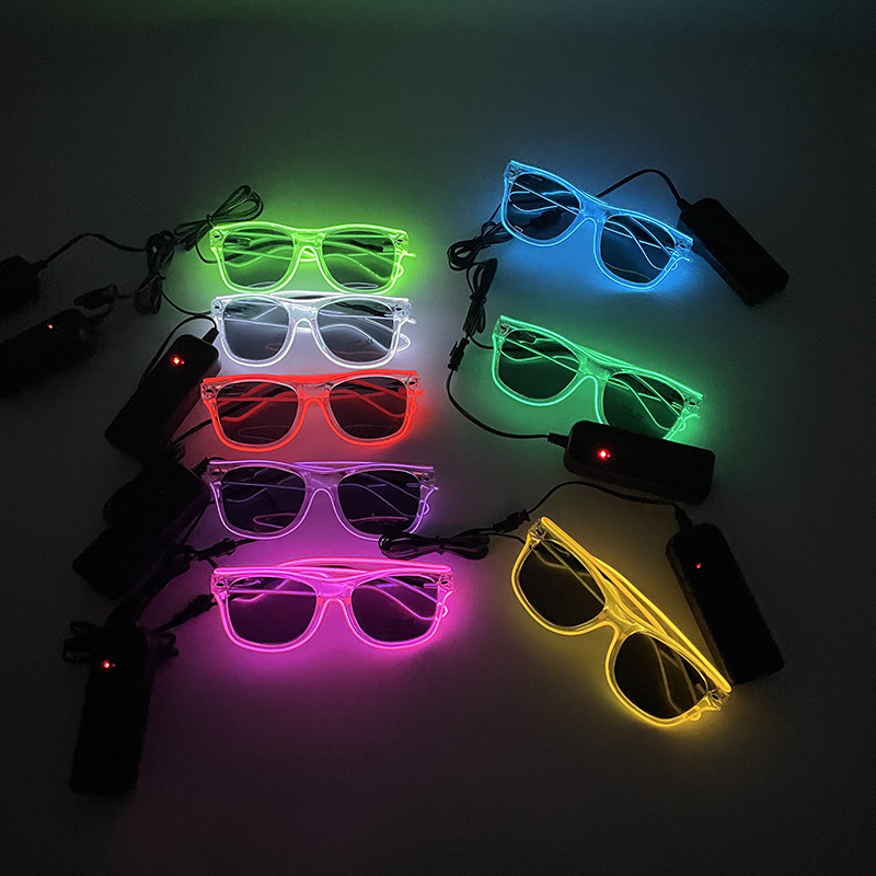 1Pcs Led Glasses Neon Glow Sun - Led El Wire avaliação e preço