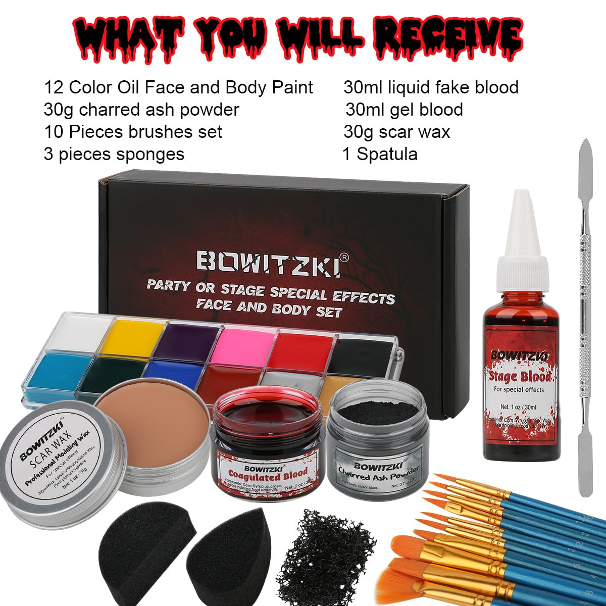 Bowitzki SFX Face Body Paint , - Body Paint Sfx avaliação e preço